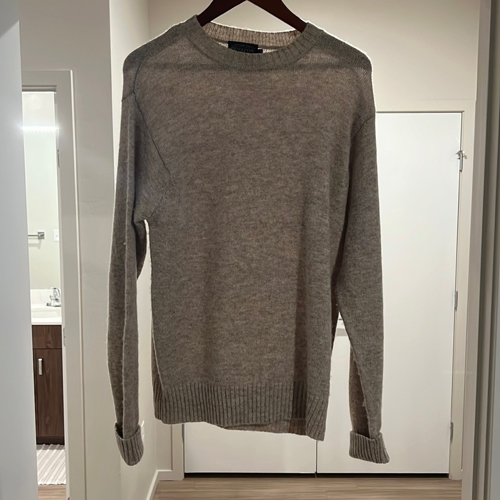 Pendleton Men’s Washable Wool Crewneck Sweater M Heather Gray Taupe